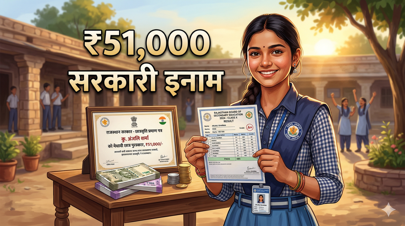 राजस्थान बोर्ड 10वीं में परचम लहराने पर बेटियों को कैसे मिलेंगे 51000, जानें यह खास योजना