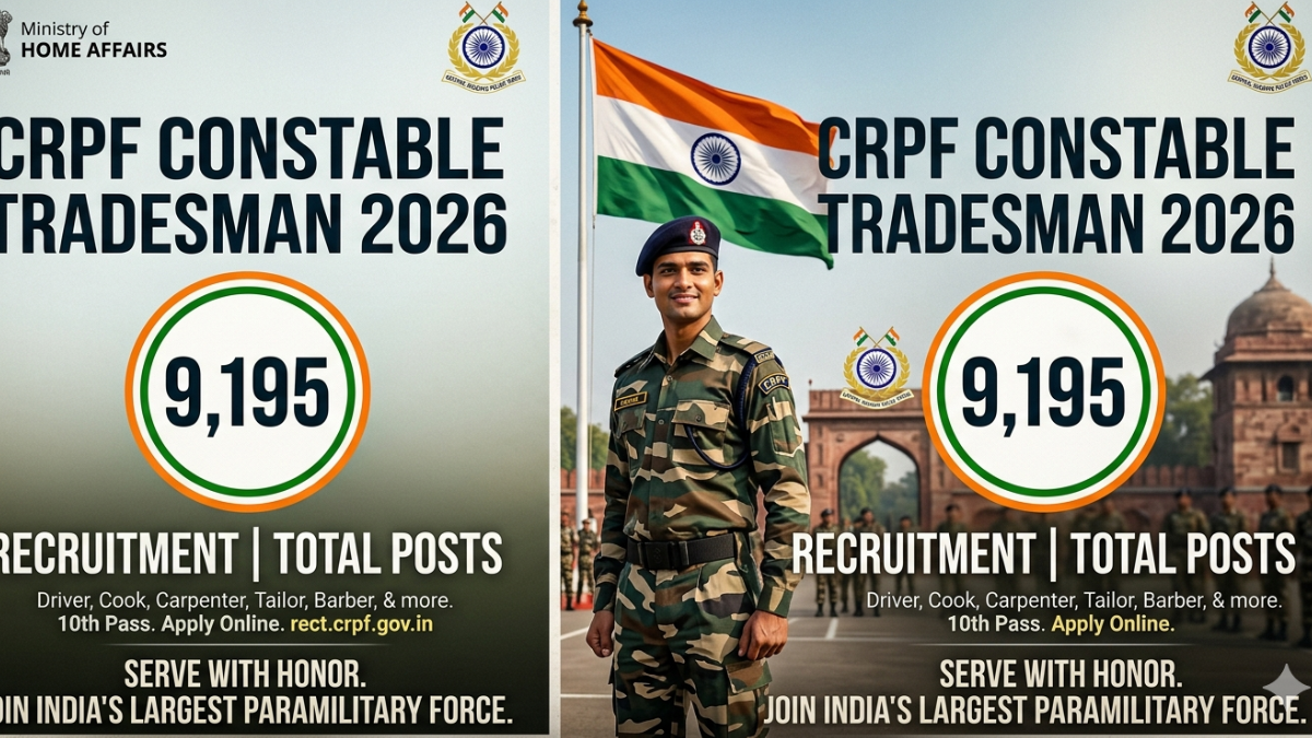 CRPF Constable Tradesman Online Form 2026